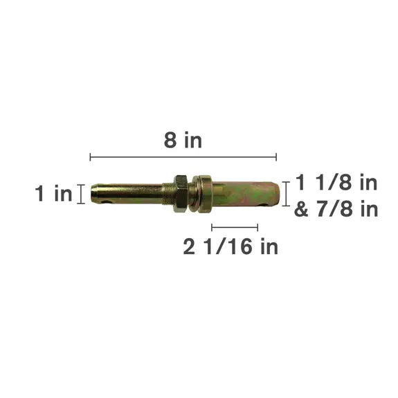 1" X 8" Adjustable Category 0-3 Draw Pin (Lift Arm Pin)-zoom-