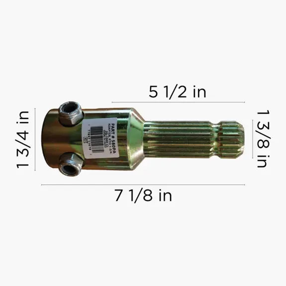 PTO Adapter 1-3/4" 20-Spline to 1-3/8" 21-Spline Clamp-On – 580PA