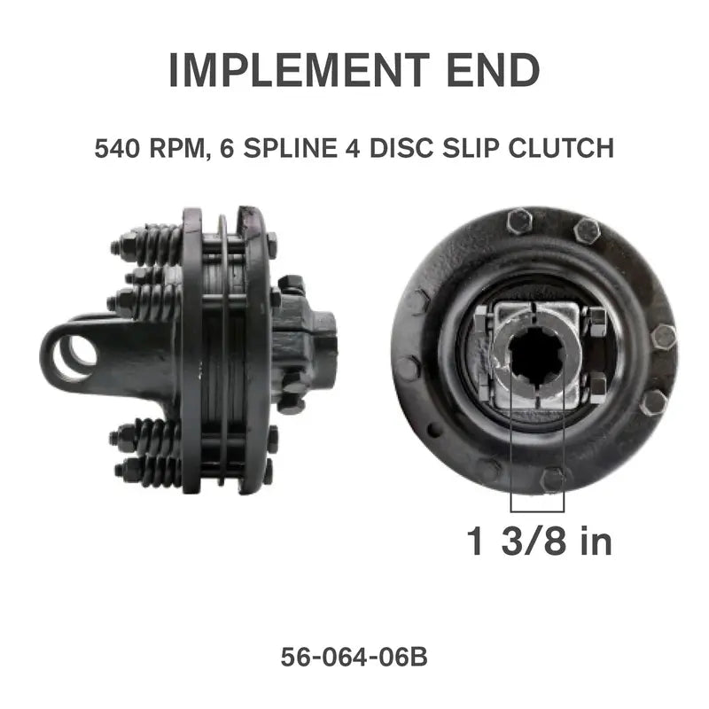 Series 6 Slip Clutch PTO Driveline 42" 1-3/8" 6-Spline 64 HP – 69.888.040-3