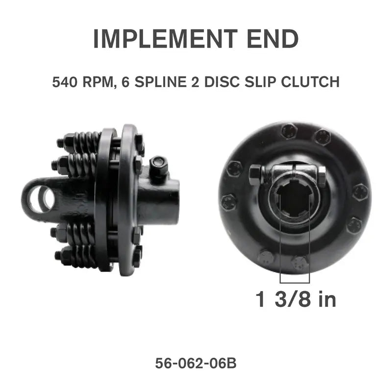 Series 6 Slip Clutch PTO Driveline 57" 1-3/8" 6-Spline – 69.888.602-zoom-3