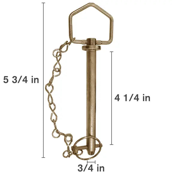 3/4" x 4 1/4" Swivel-Handle Forged Hitch Pin with Chain-zoom-1