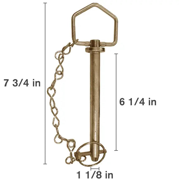 1-1/8" x 6-1/4" Swivel-Handle Forged Hitch Pin with Chain-1