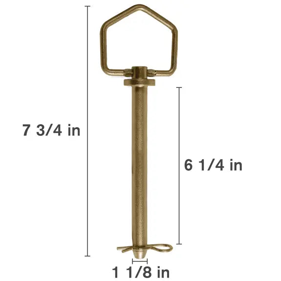 1-1/8" x 6-1/4" Swivel-Handle Forged Hitch Pin with Clip-zoom-