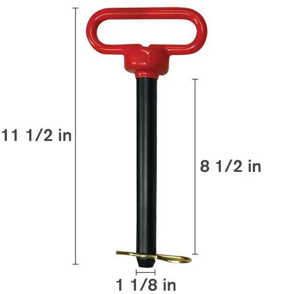1-1/8" x 8-1/2" Red Hitch Pin