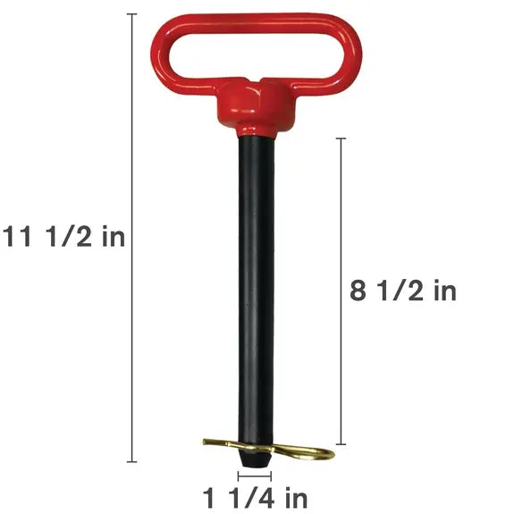 1-1/4" x 8-1/2" Red Hitch Pin-zoom-1