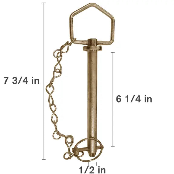1/2" x 6-1/4" Swivel-Handle Forged Hitch Pin with Chain-1