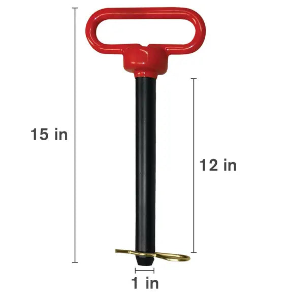 1" x 12" Red Hitch Pin-zoom-1