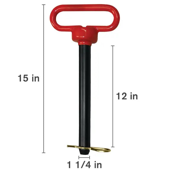 1-1/4" x 12" Red Hitch Pin-zoom-