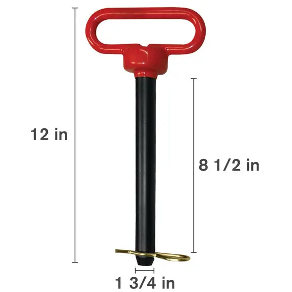 1-3/4" x 8-1/2" Red Hitch Pin-zoom-