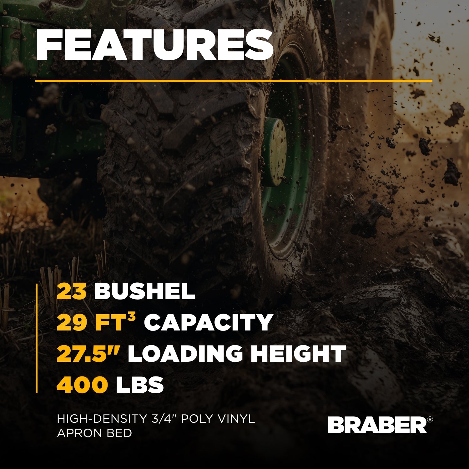 Tow-Behind Manure Spreader 23-Bushel Ground-Driven – BE-23MS-zoom-3