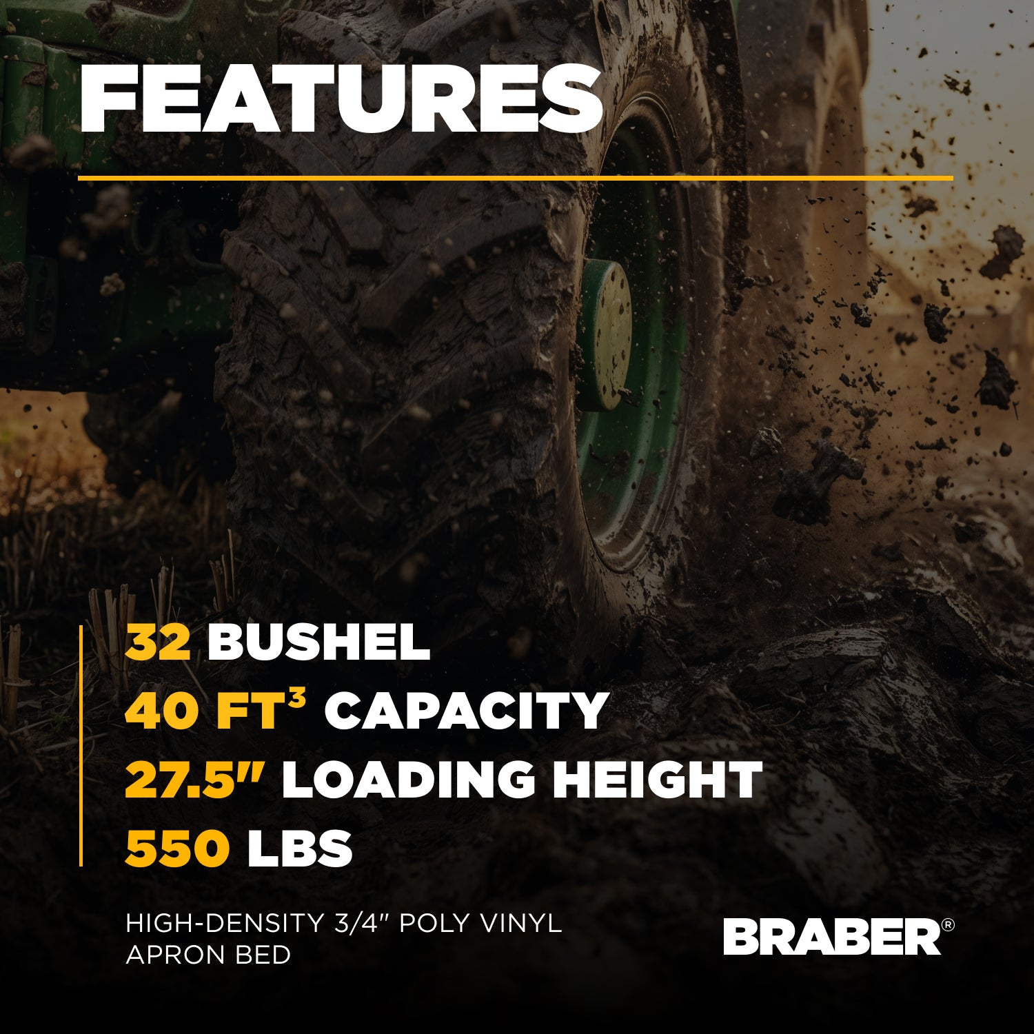 Tow-Behind Manure Spreader 32-Bushel Ground-Driven – BE-32MS-zoom-3