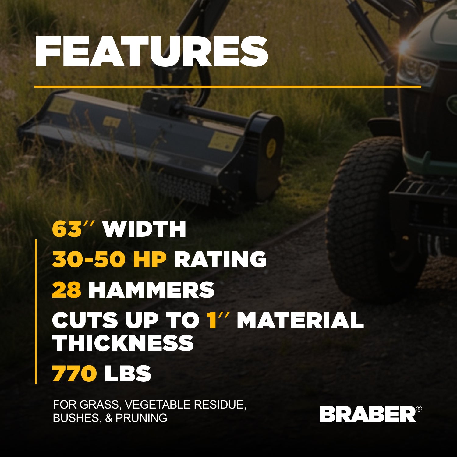 3-Point PTO Offset Boom Mower 63" 30/50 HP – BE-AGL165F-zoom-4