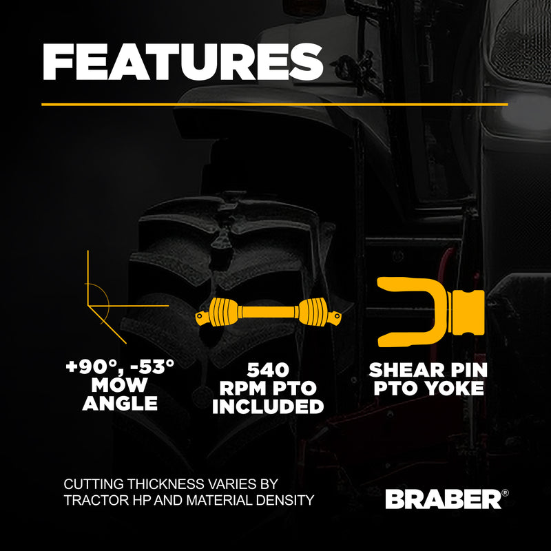 3-Point PTO Offset Boom Mower 63" 30/50 HP – BE-AGL165F-zoom-