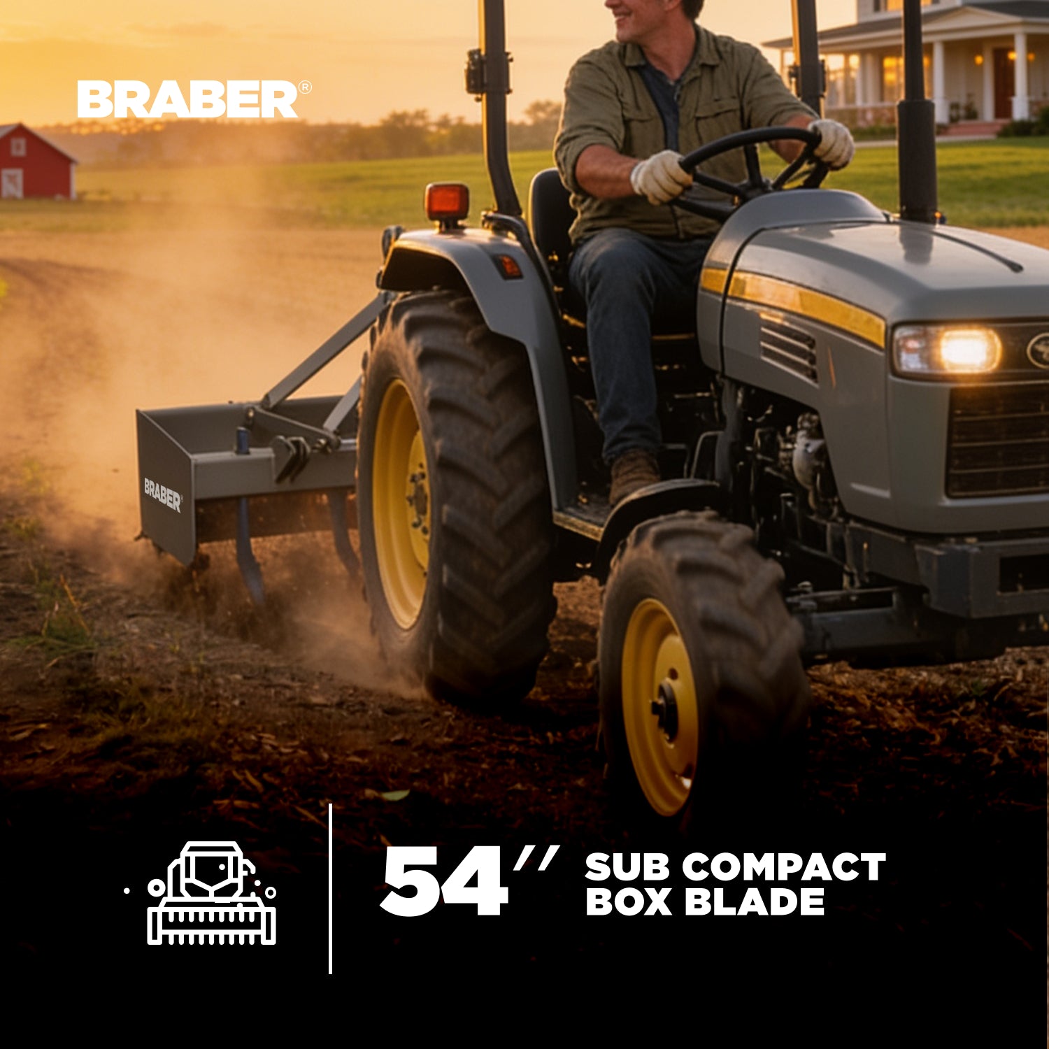 3-Point Box Blade 54" Sub-Compact up to 25 HP – BE-BBC54N-2