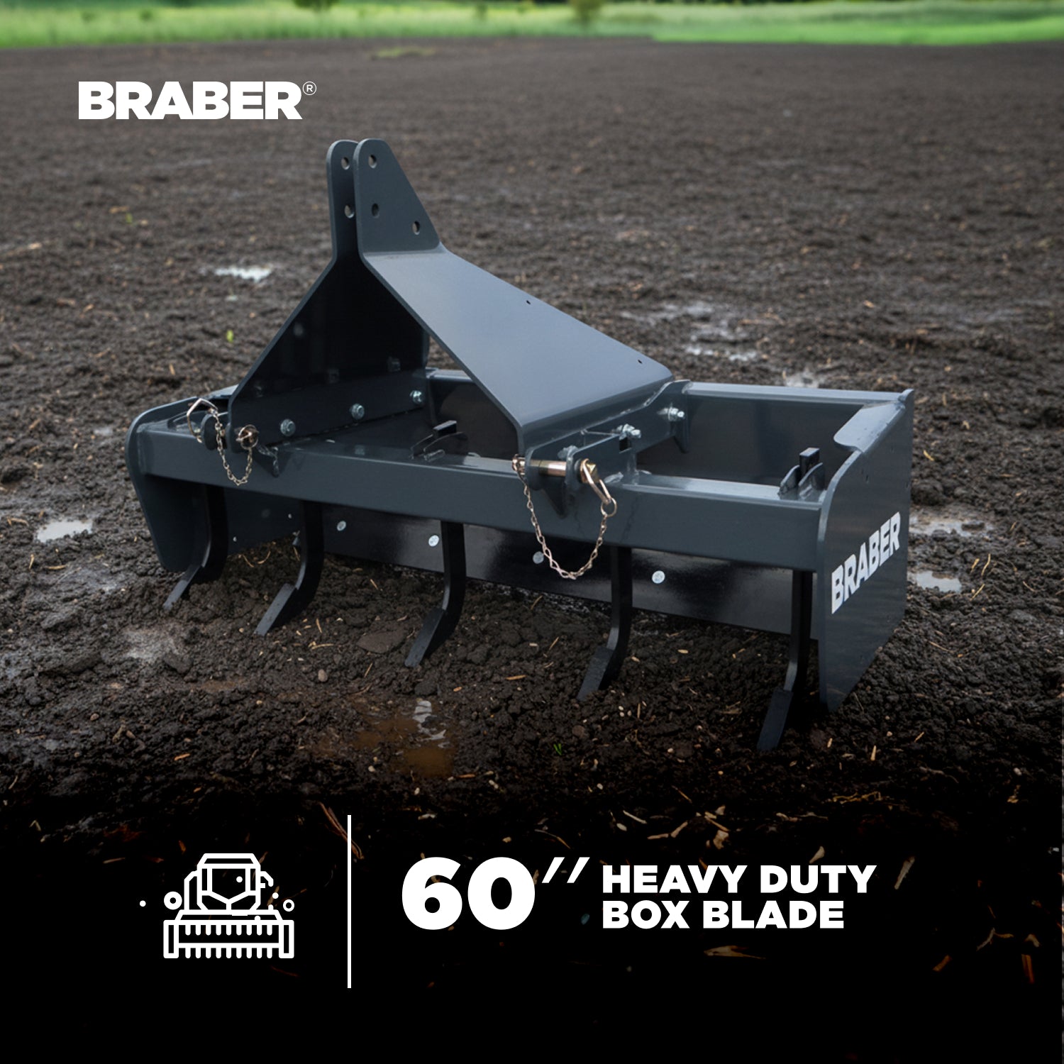 3-Point Box Blade 5' Heavy-Duty up to 50 HP – BE-BBR5ND