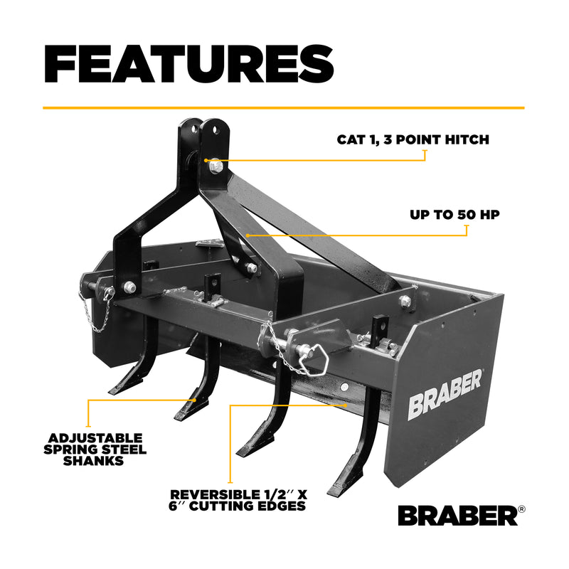 3-Point Box Blade 5' up to 50 HP – BE-BBR5N-zoom-