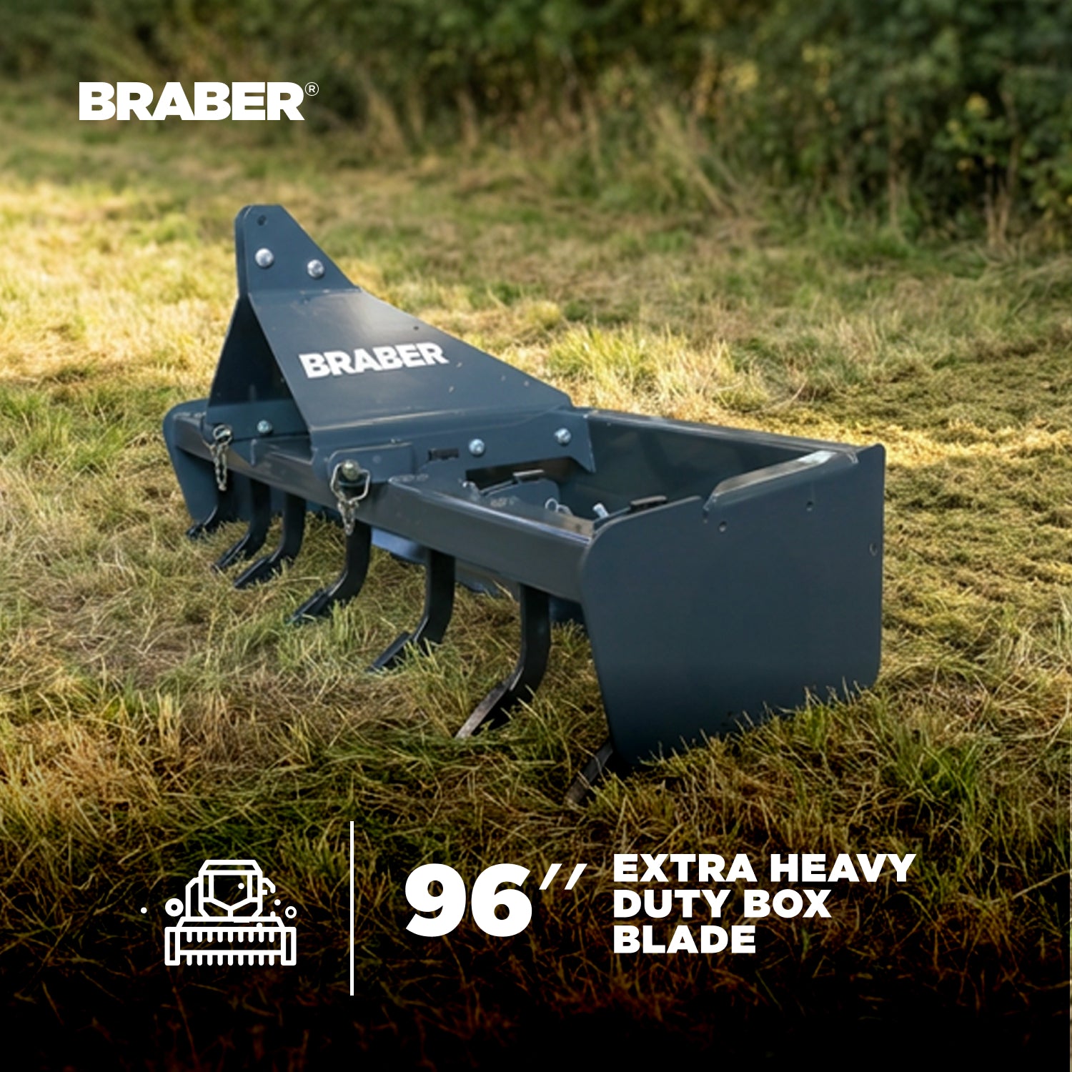 3-Point Box Blade 8' Heavy-Duty up to 50 HP – BE-BBR8ND-zoom-2