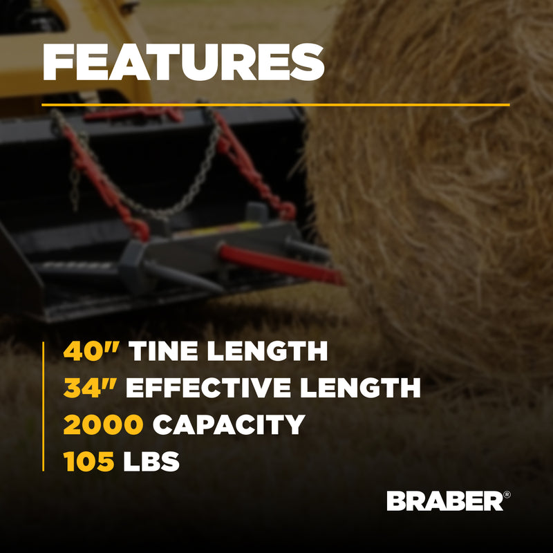 Bucket-Mount Bale Spear Single 2000 lb – BE-BSBM1N-zoom-