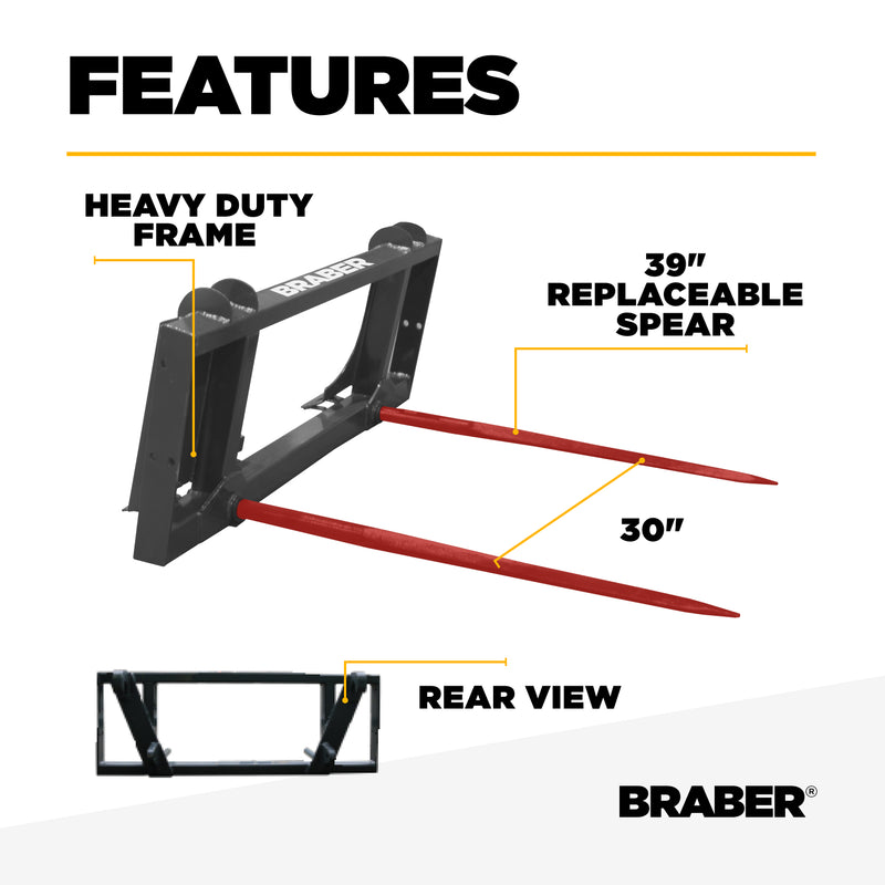 Euro/ALO Double-Prong Bale Spear 39" – BE-BSD39EUROG-zoom-
