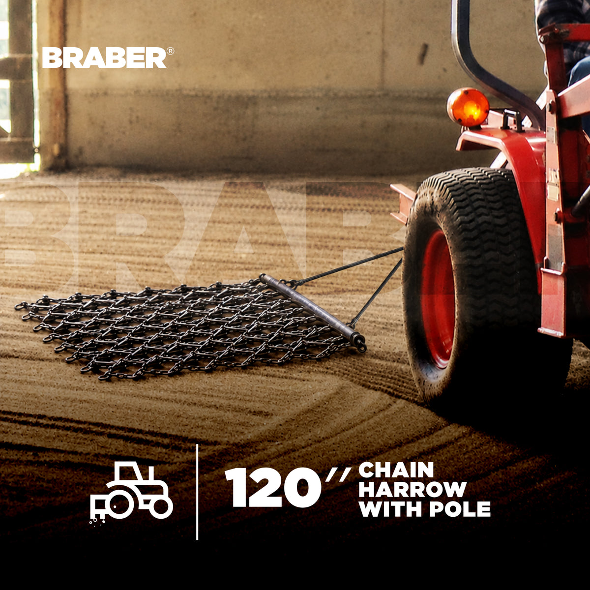 Grada de cadenas con barra, 10', 1/2" - BE-CH10G