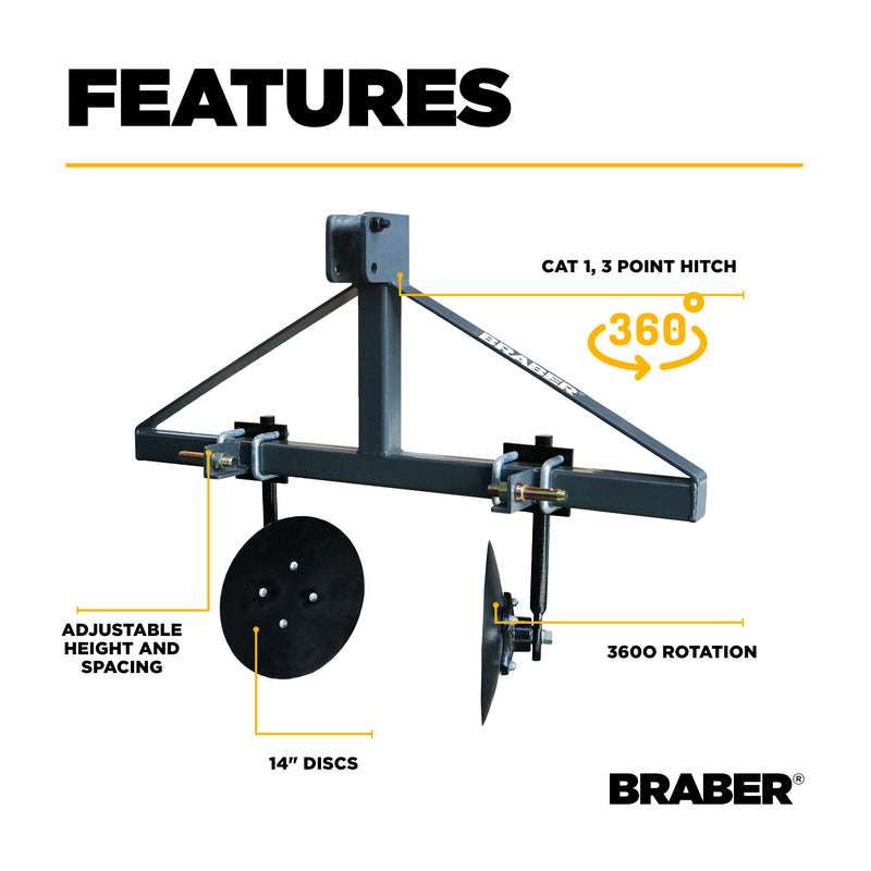 3-Point Disc Bedder & Hiller 14" Discs – BE-DB2N-zoom-