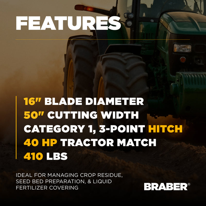 3-Point Disc Harrow 50" Cut up to 40 HP – BE-DH1216N-zoom-