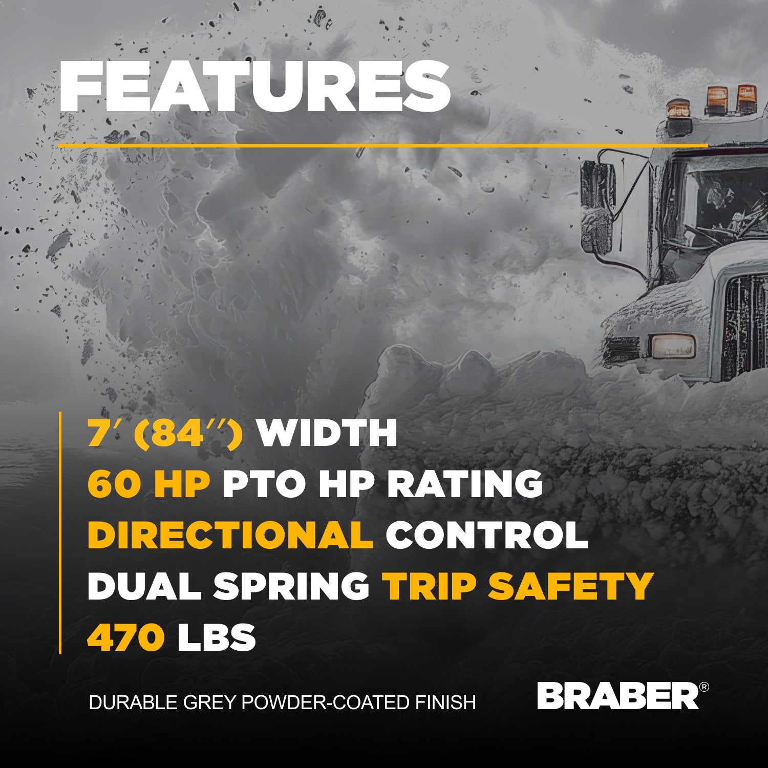 Skid Steer Snow Blade 7' – BE-FBS7BO500BK-4