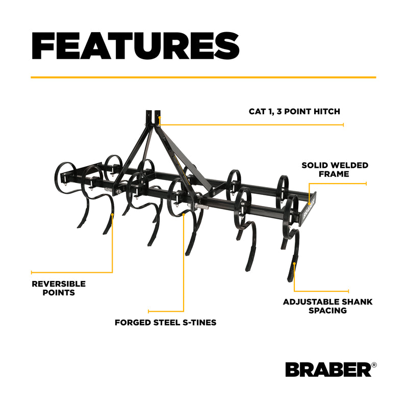 3-Point S-Tine Cultivator 72" – BE-FC06ST-zoom-
