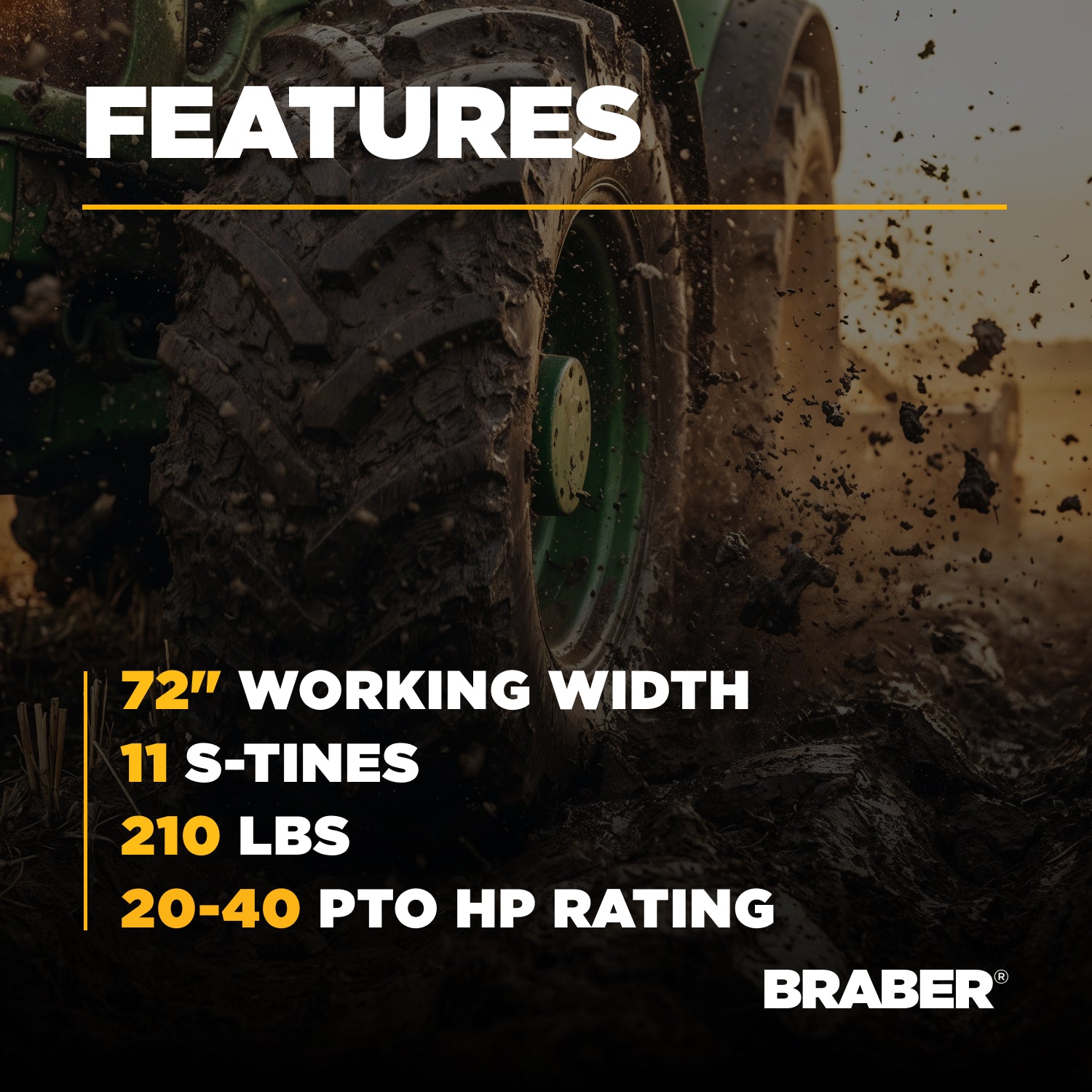 3-Point S-Tine Cultivator 72" – BE-FC06ST-4