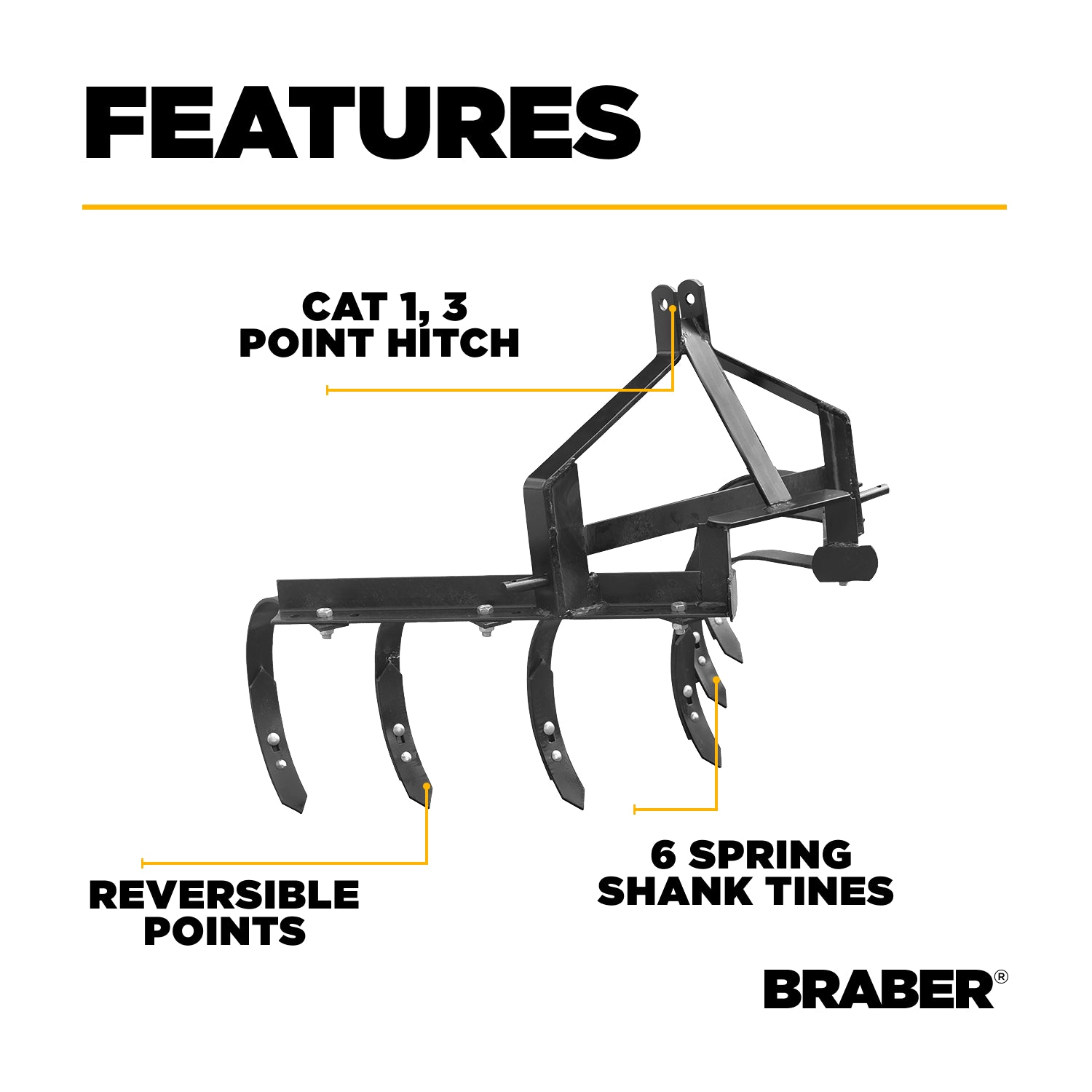 3-Point Single-Row Cultivator 48" – BE-FC1RN-3