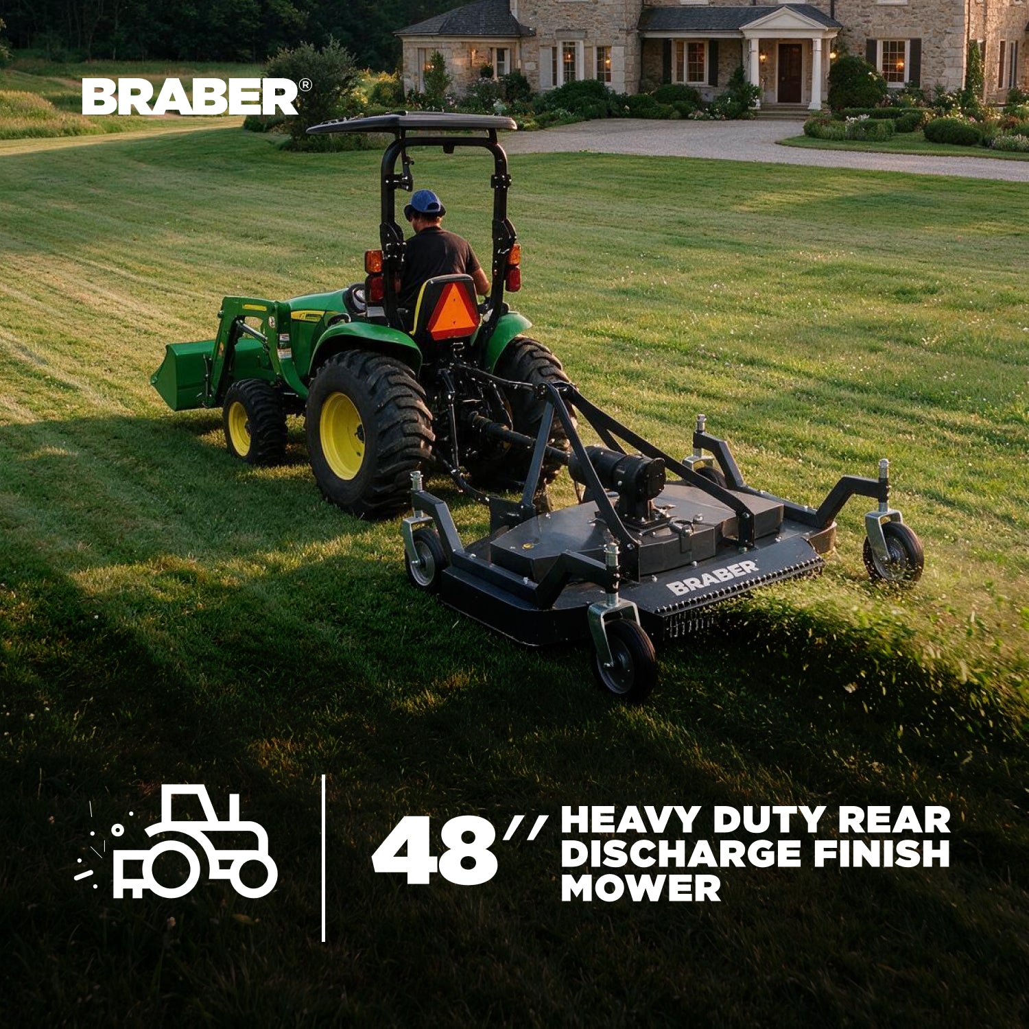 3-Point PTO Deluxe Finish Mower 48" Rear Discharge – BE-FM48RDGS