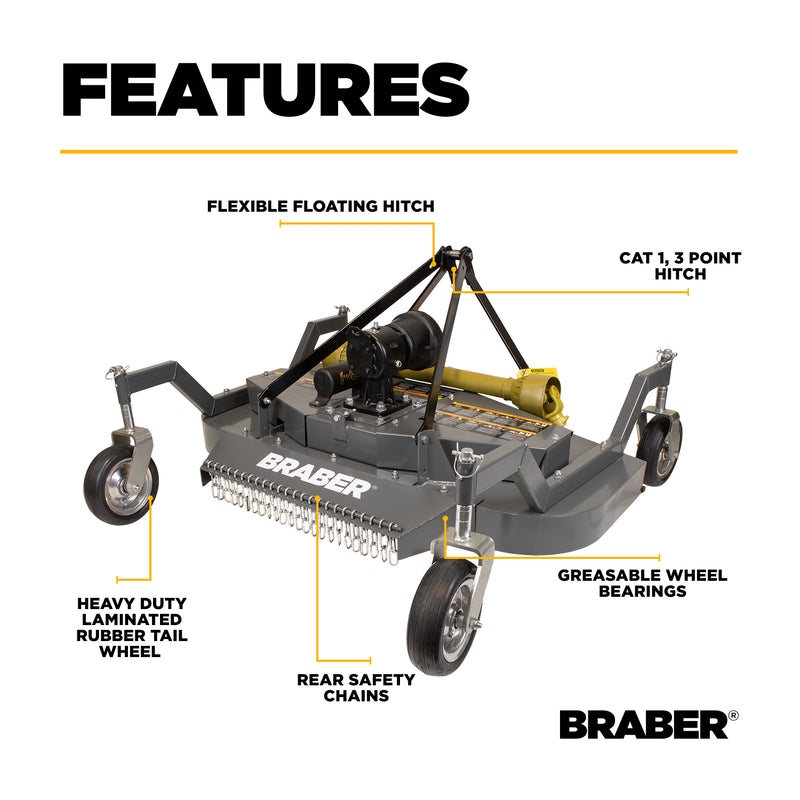 3-Point PTO Deluxe Finish Mower 60" Rear Discharge – BE-FM60RDGS-zoom-