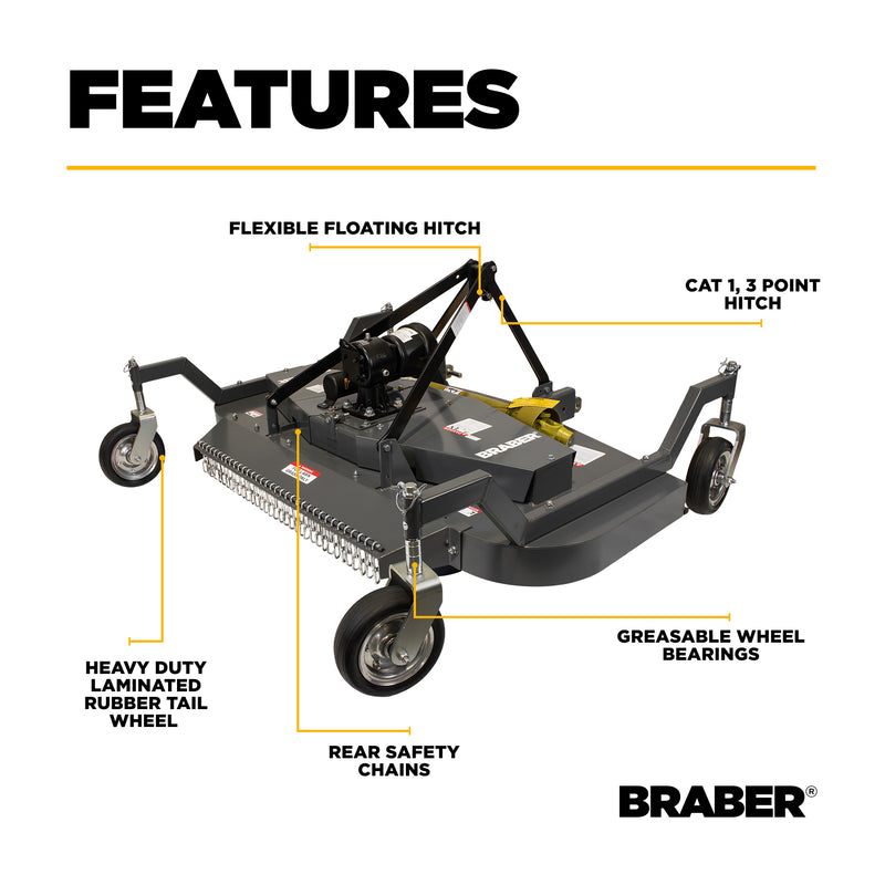 3-Point PTO Deluxe Finish Mower 72" Rear Discharge up to 40 HP – BE-FM72RDGS-zoom-