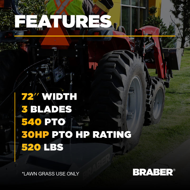 3-Point PTO Deluxe Finish Mower 72" Rear Discharge up to 40 HP – BE-FM72RDGS-zoom-
