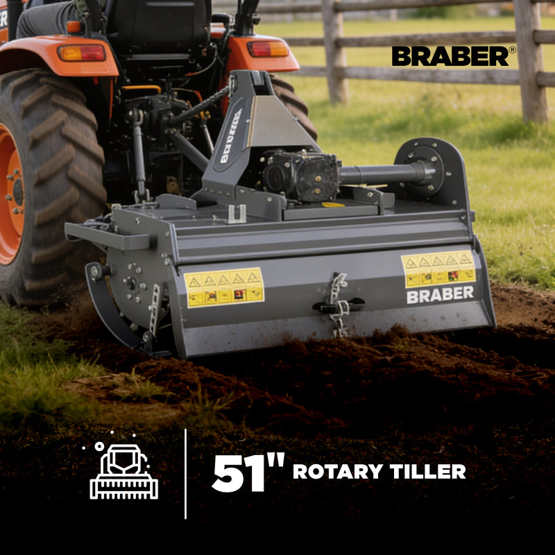 3-Point PTO Chain Drive Rotary Tiller 51" 15/30 HP – BE-FTL135-zoom-