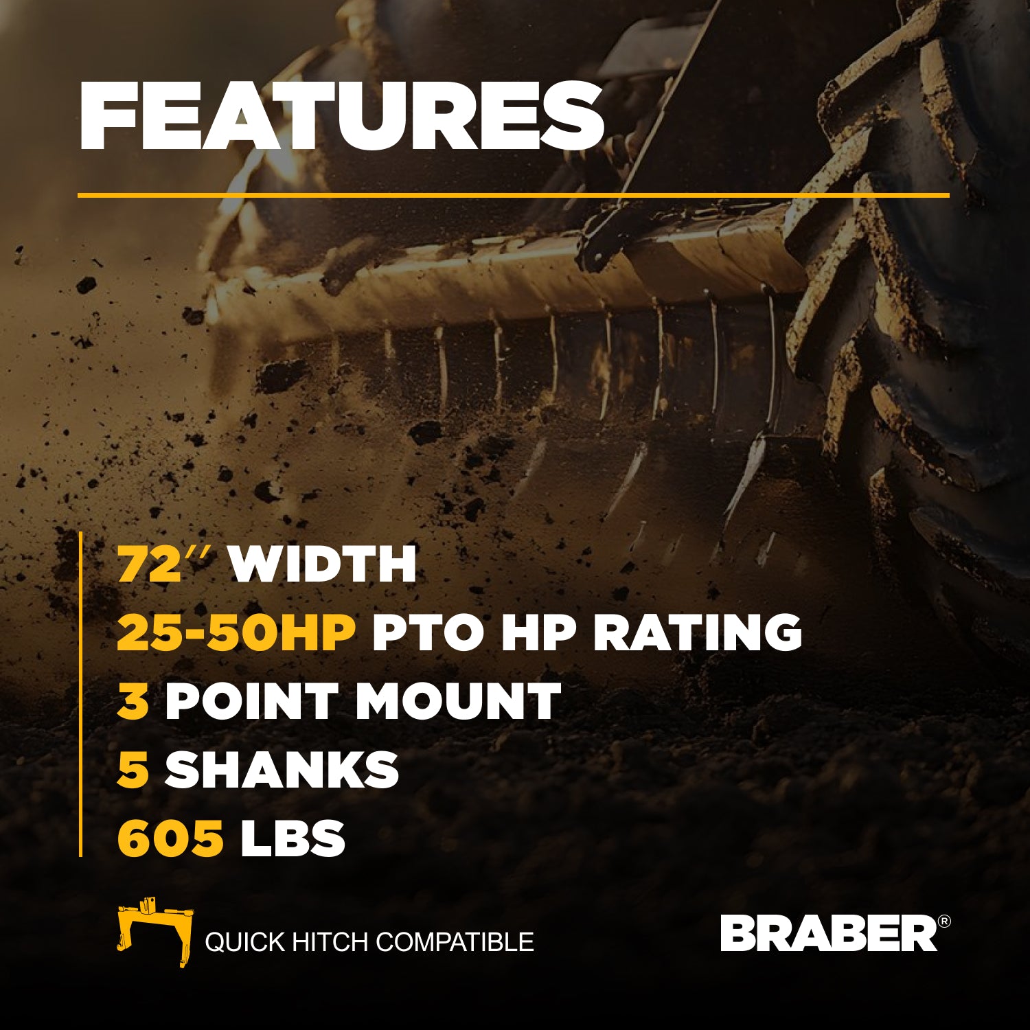 3-Point Box Grader Scraper 72" 25/50 HP – BE-GS06N-4