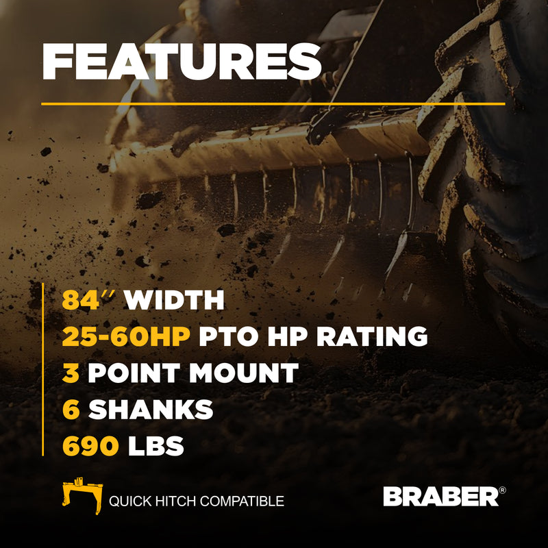 3-Point Box Grader Scraper 84" 25/60 HP – BE-GS07N-zoom-