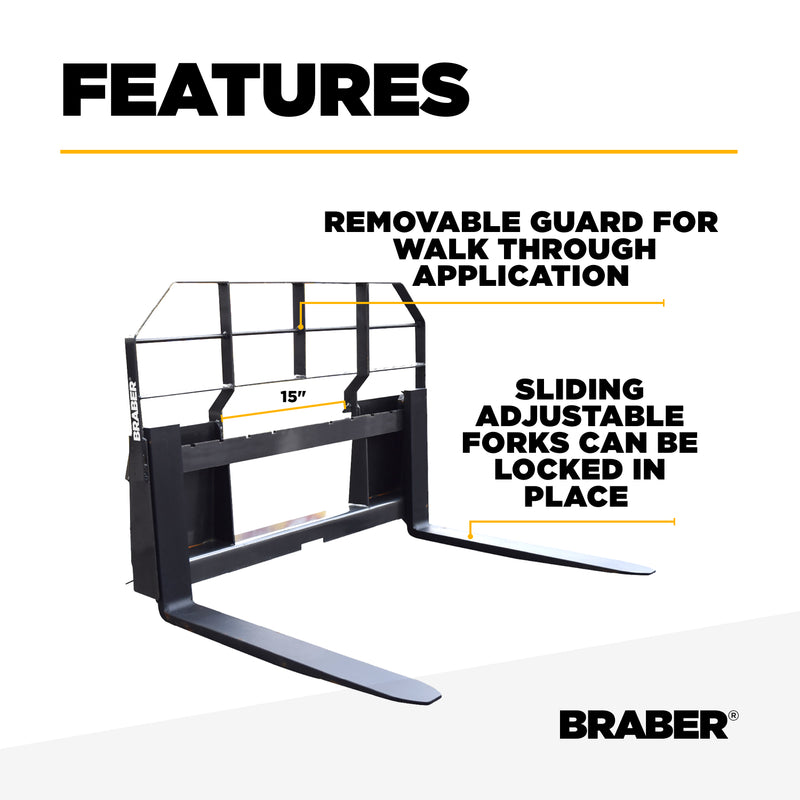 Euro/ALO Pallet Forks 4400 lb 48" Heavy-Duty – BE-HD4448AO600-zoom-