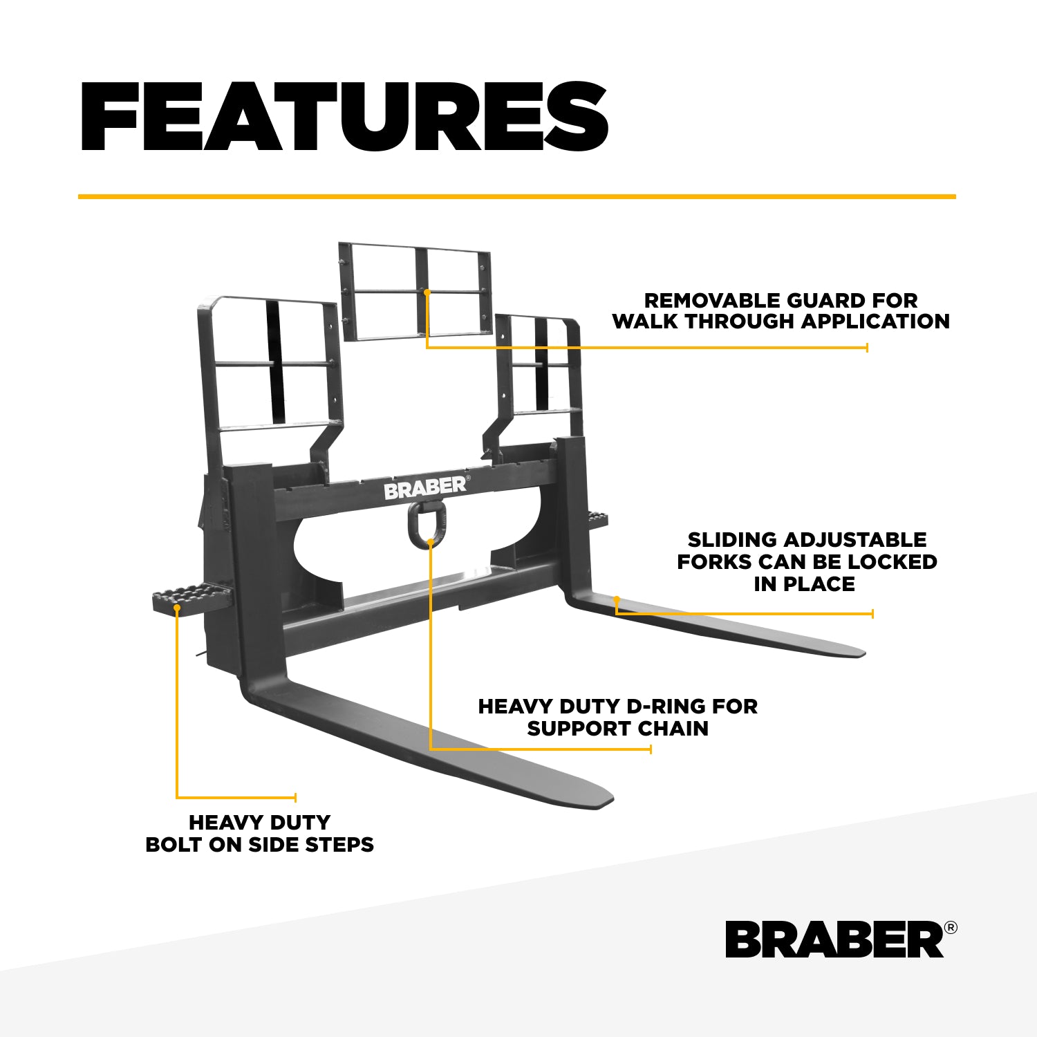 Euro/ALO Pallet Forks 5500 lb 48" Heavy-Duty – BE-HD5548AO600-zoom-3