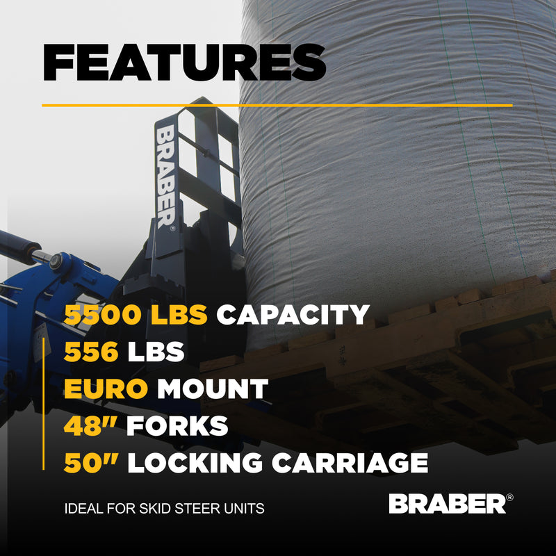 Euro/ALO Pallet Forks 5500 lb 48" Heavy-Duty – BE-HD5548AO600-zoom-