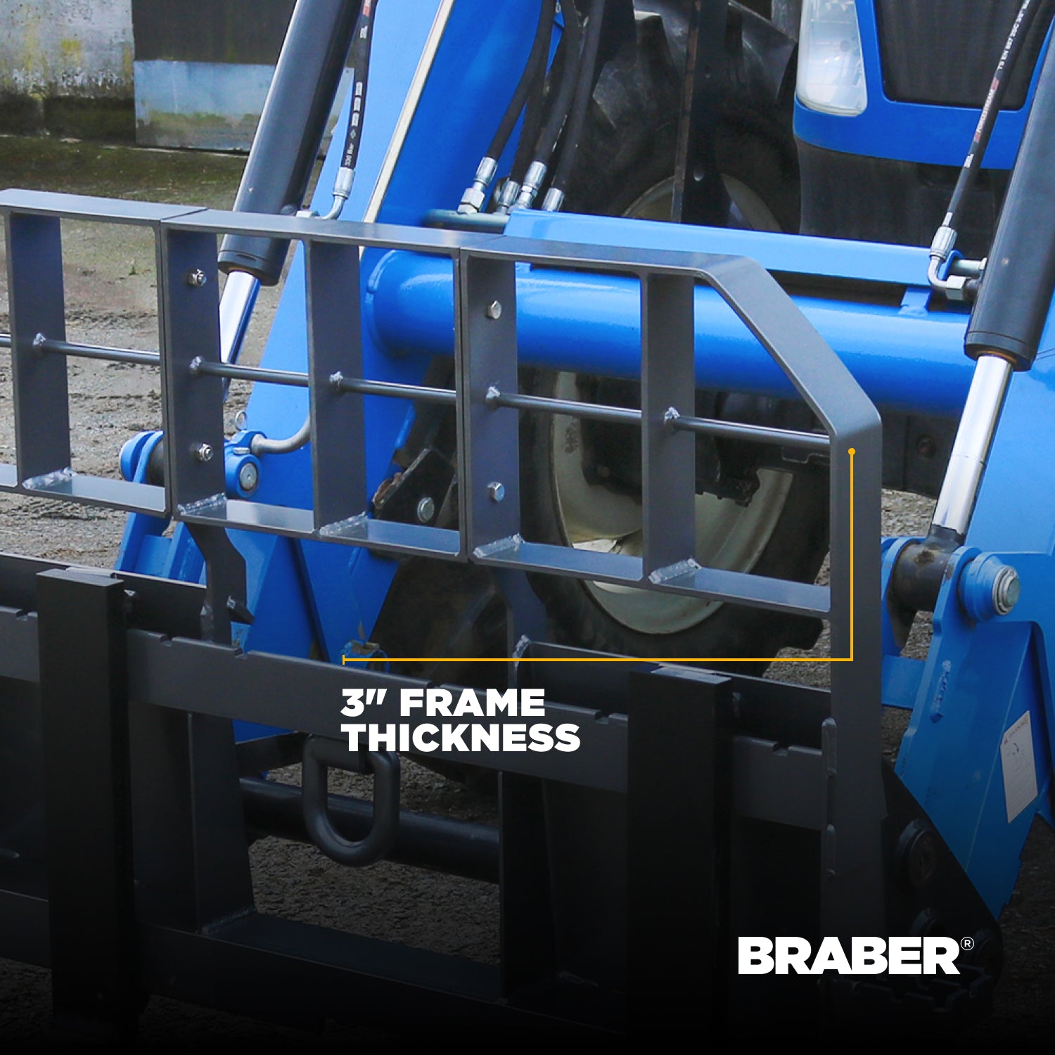Skid Steer Pallet Forks 5500 lb 48" Heavy-Duty – BE-HD5548BO500-6