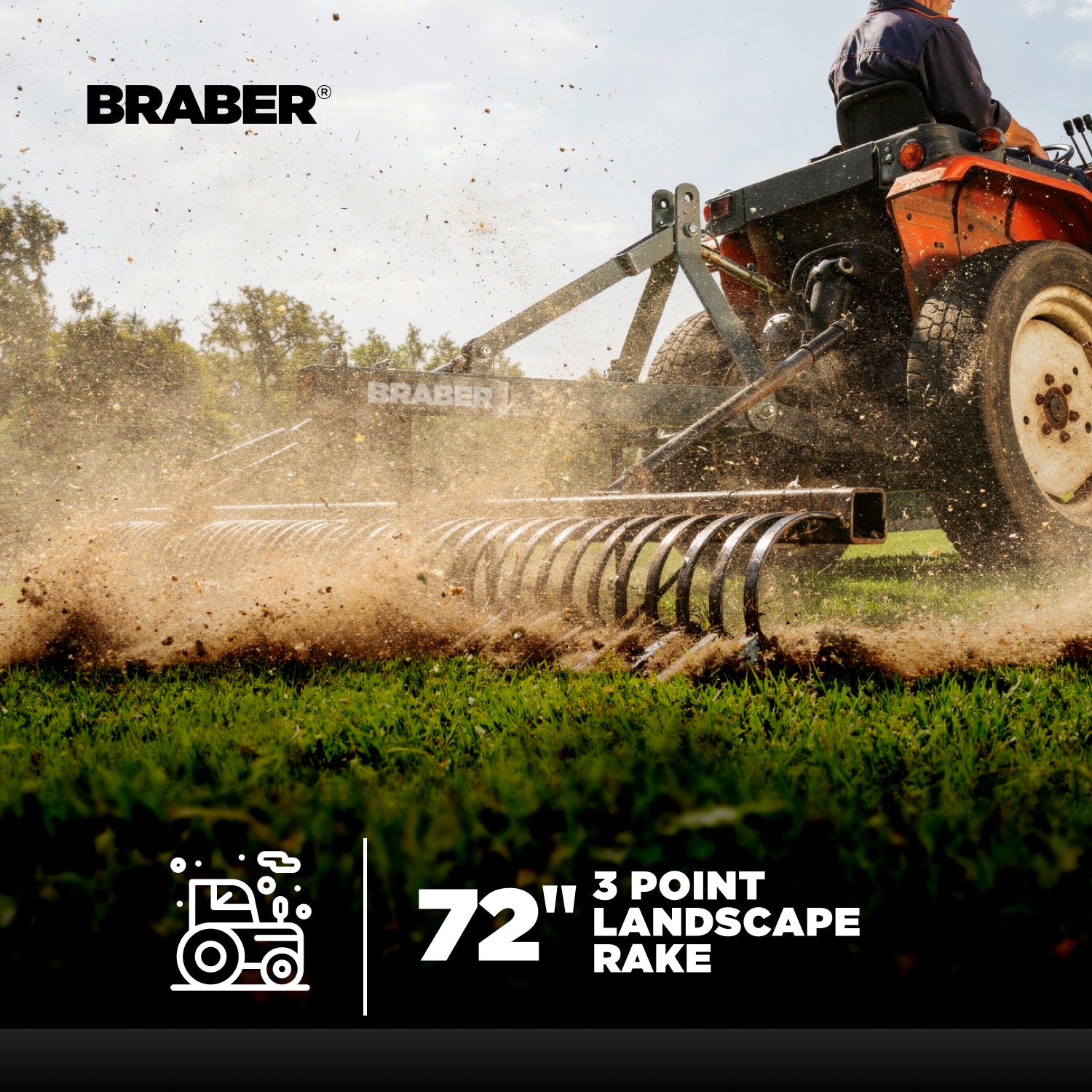 3-Point Landscape Rake 6' up to 50 HP – BE-LR6N