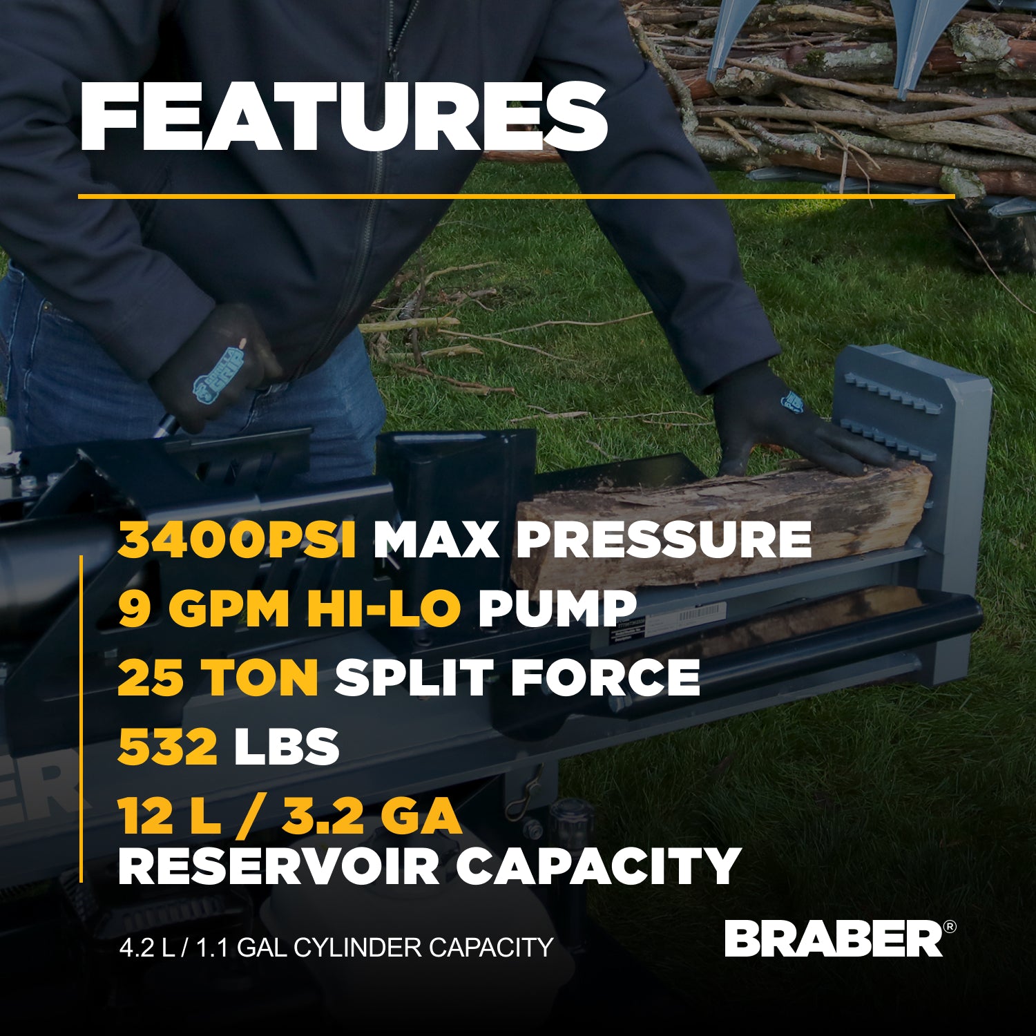 Log Splitter 25 Ton 212cc – BE-LS25ER-7