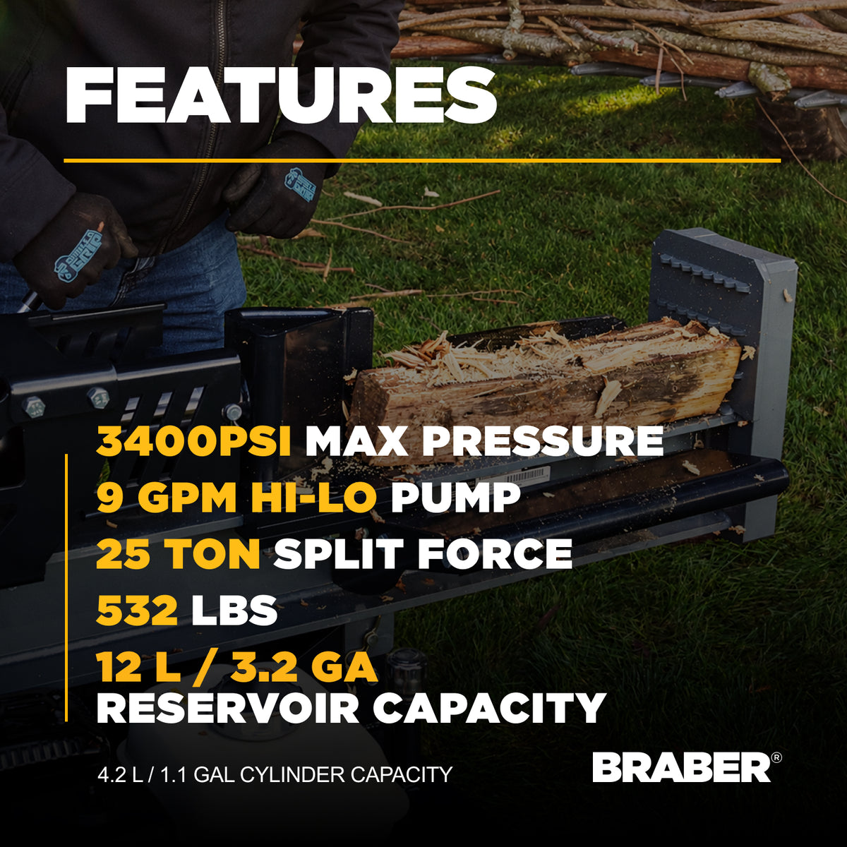 Log Splitter 25 Ton 212cc – BE-LS25ER-zoom-7
