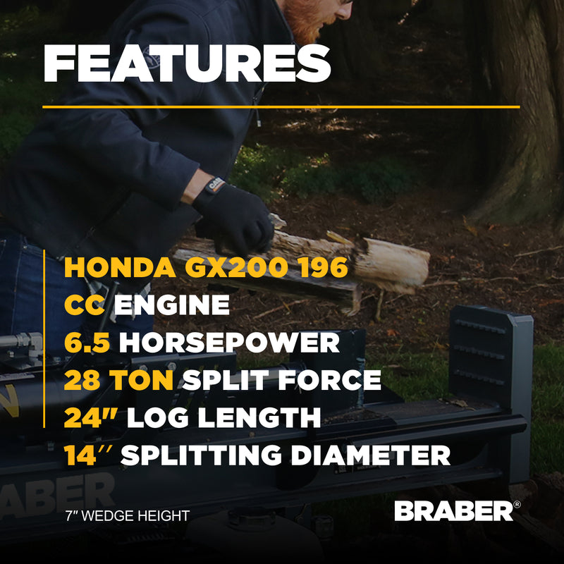 Log Splitter 28 Ton Honda GX200 – BE-LS28DH-zoom-