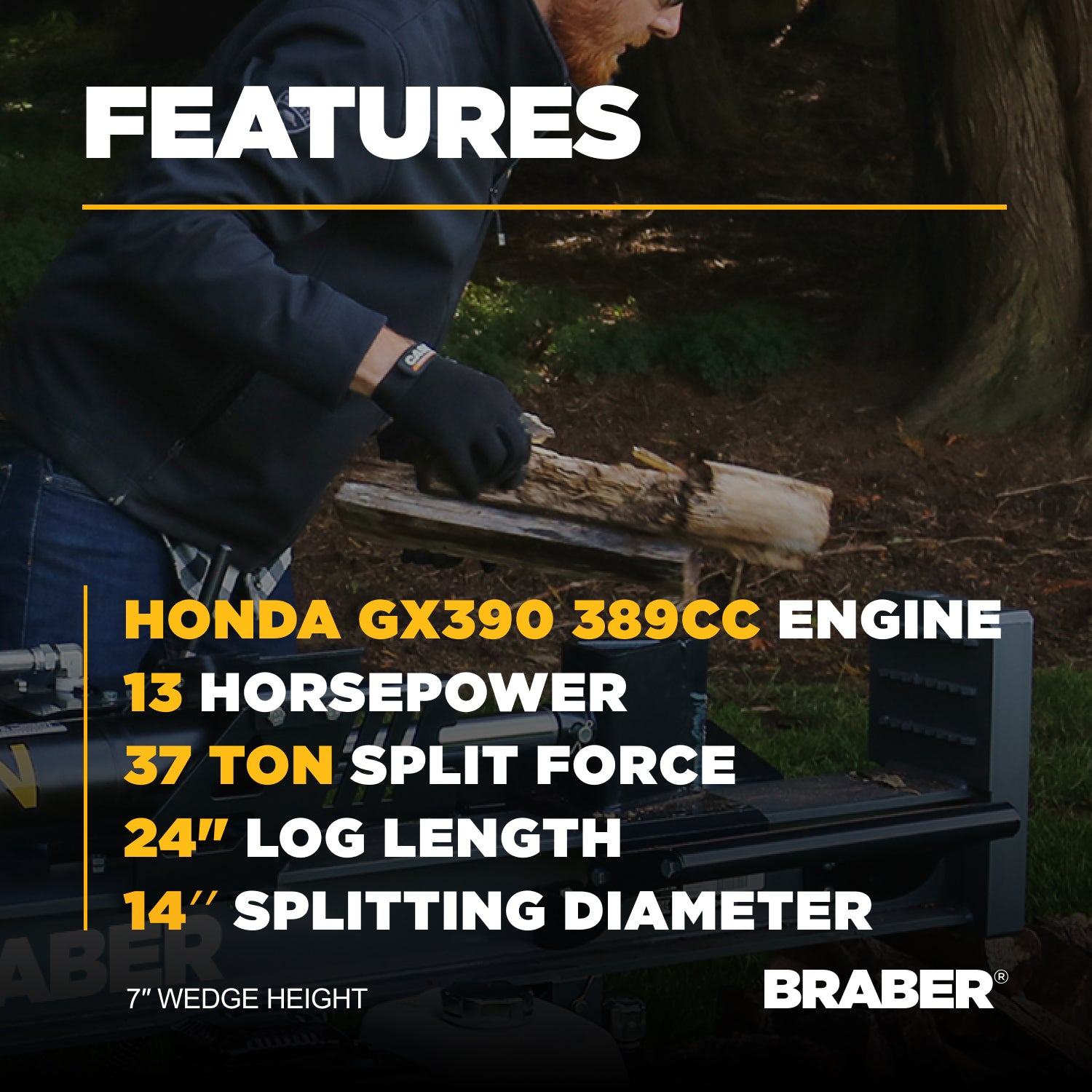 Log Splitter 37 Ton Honda GX390 – BE-LS37DH-4