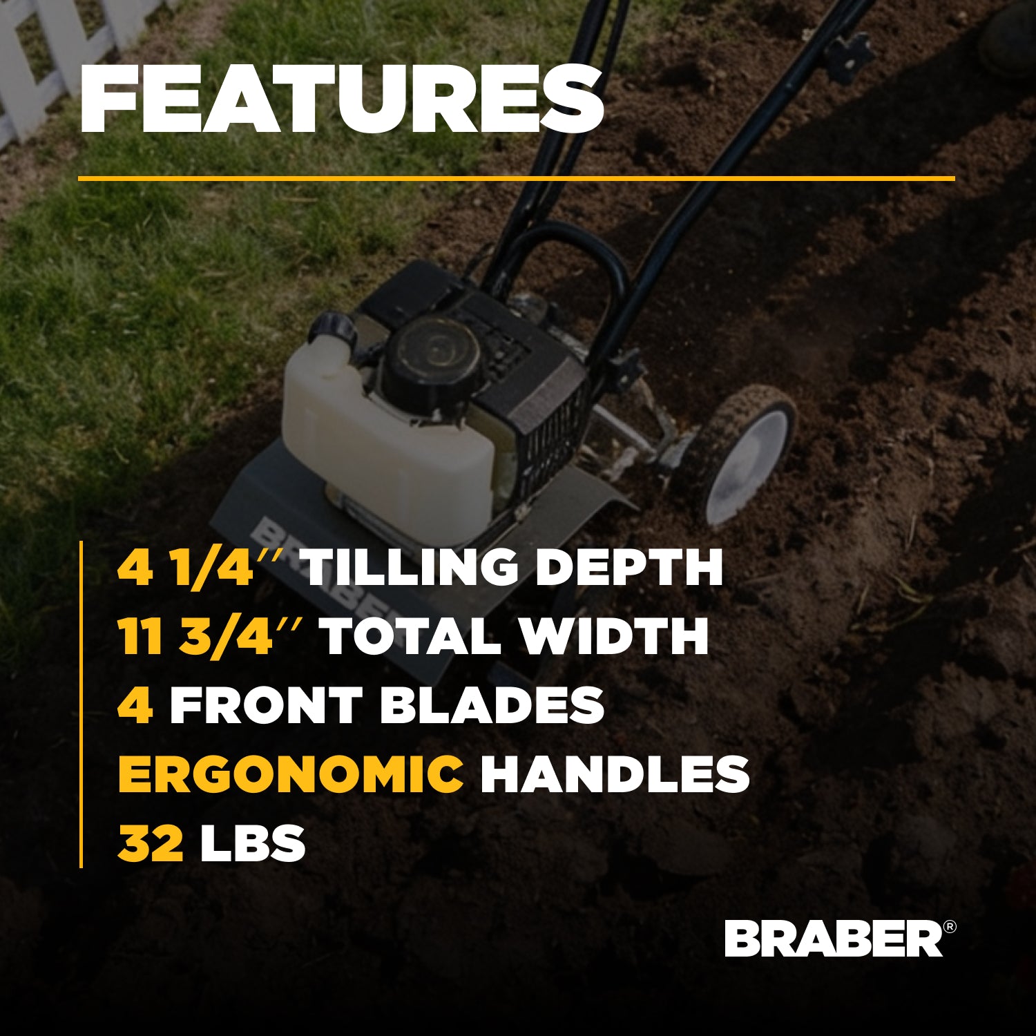 Mini Cultivator Tiller 11-3/4" 52cc – BE-MTR2-4