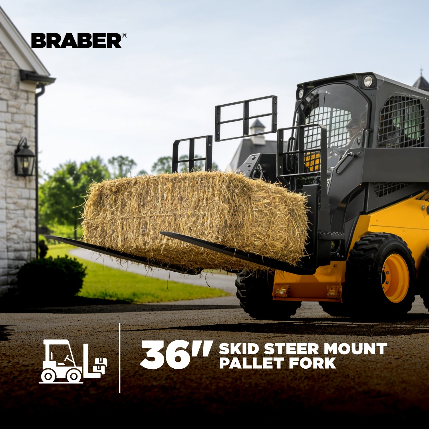2200LB Skid Steer Mount 36" Pallet Fork-2