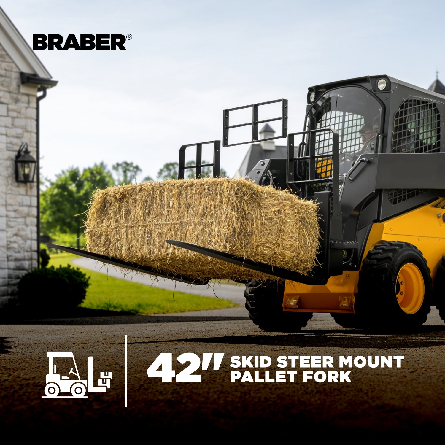 Skid Steer Pallet Forks 2200 lb 42" – BE-PF3042LBO500J
