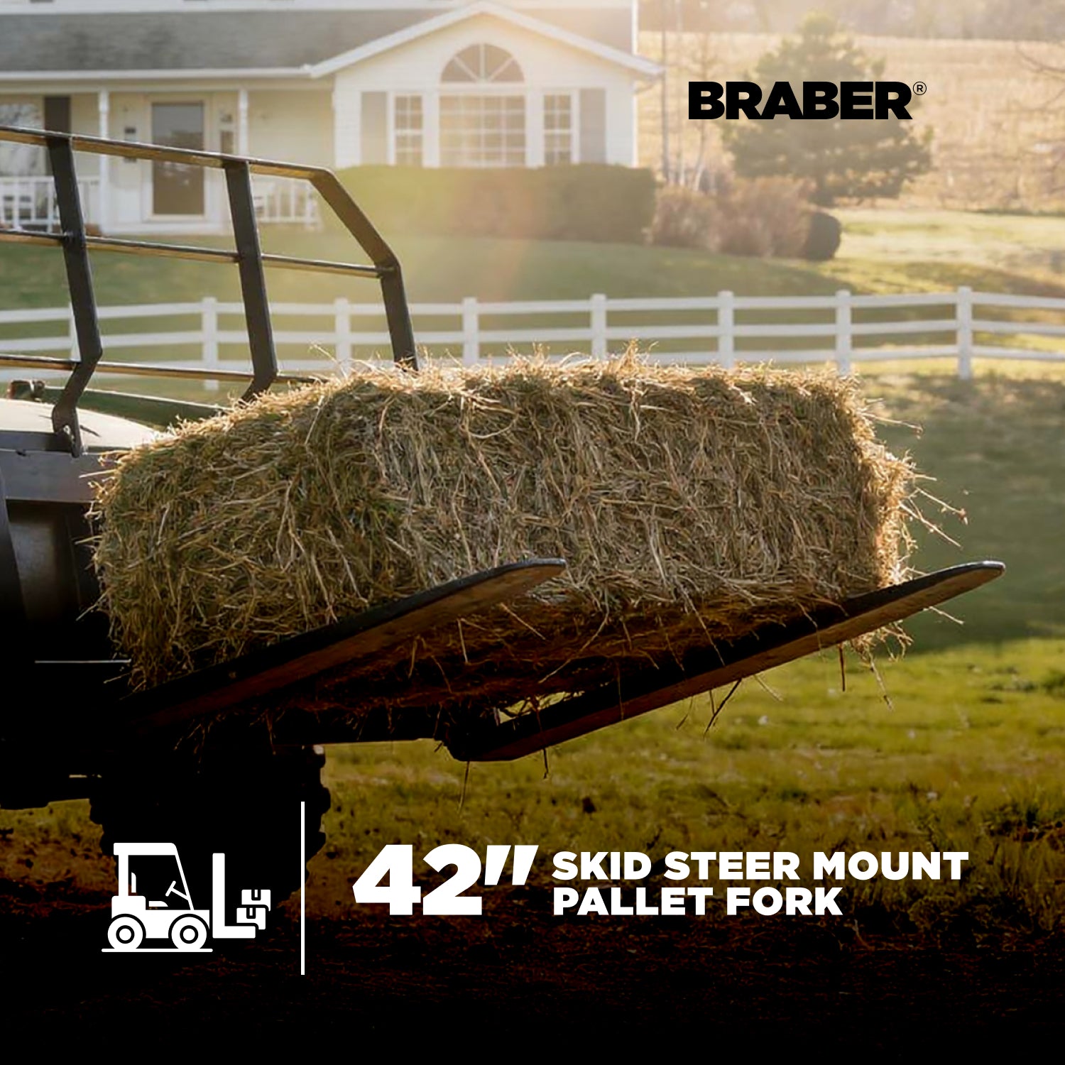 Skid Steer Pallet Forks 2200 lb 42" – BE-PF30S42LBO-zoom-2
